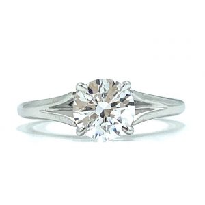 18ct White Gold Open Side Band Solitaire Engagement Ring