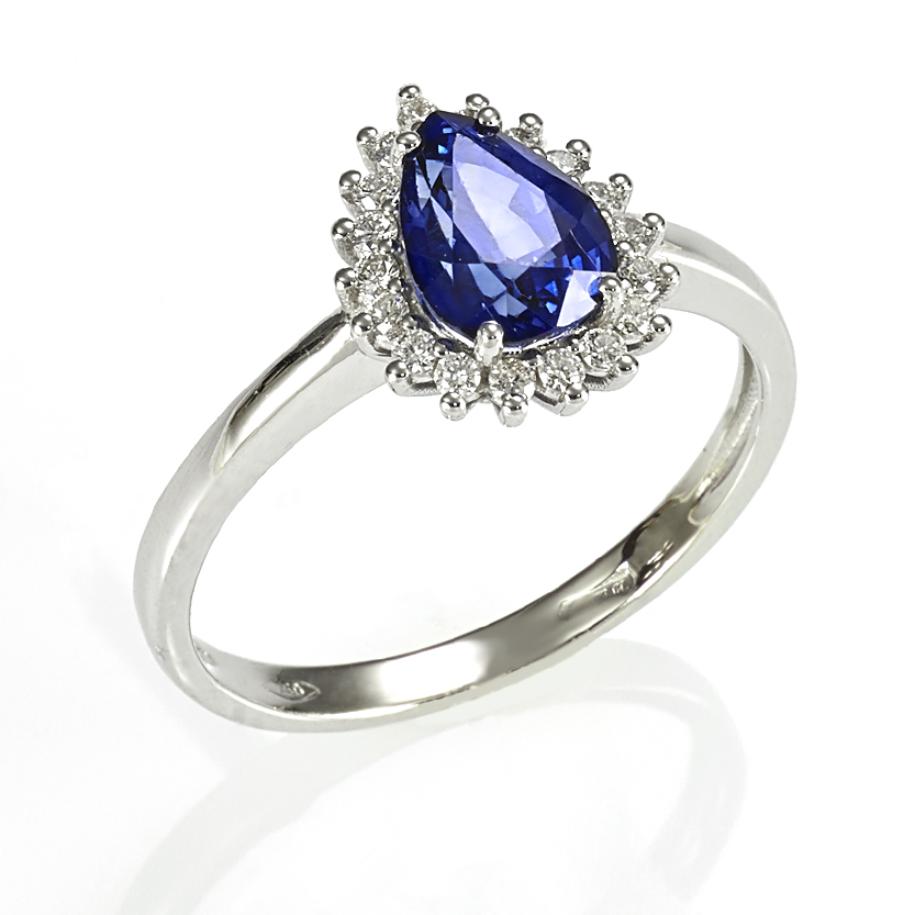 Gival Collection-18ct White Gold Sapphire and Diamond Ring -5664/A2 ...